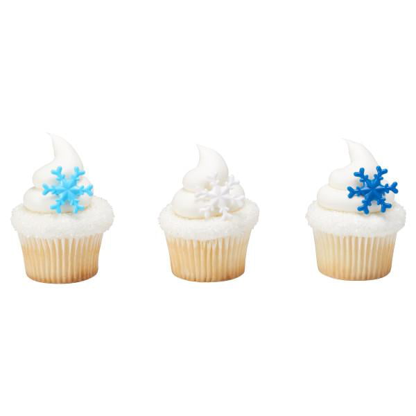 Christmas Blue Snowman/Blue Snowflakes Cup Cake Cases 50 Supplied